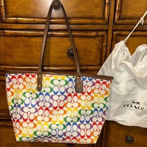Large Coach Pride colorful Tote Bag 💛